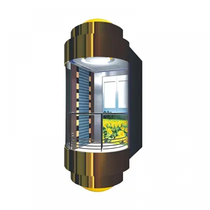 Silver and Golden Capsule Elevator for Passenger Lift