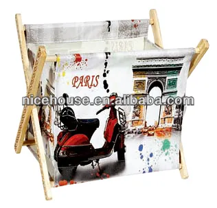 Colorful print wood magazine racks foldable