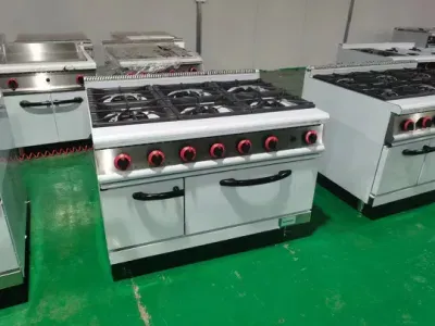 Direct Factory Commercial Combination Equipments Gas Range Stove 4 Burner with Oven