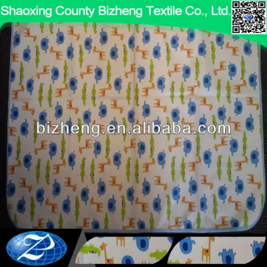 cotton flannel with nylon waterproof fabric for baby rubber diaper changing mat