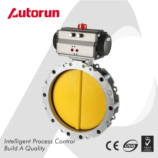 Flanged Powder Pneumatic Butterfly Valve