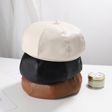 Korean Style Retro PU Leather Baby Pumpkin Hat for Cute Children