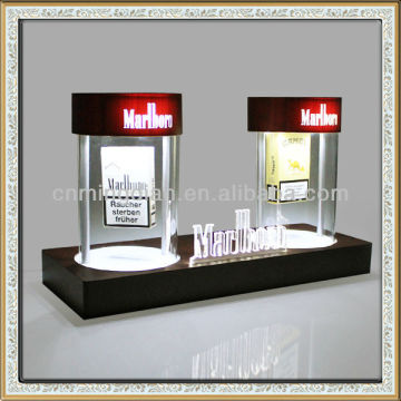 led acrylic magnetic floating tobacco display stand, OEM design acrylic magnet rotating luminous led display for cigarette