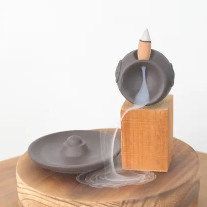 Cone Incense Waterfall Backflow Incense Burner - Handmade Ceramic Incense Holder