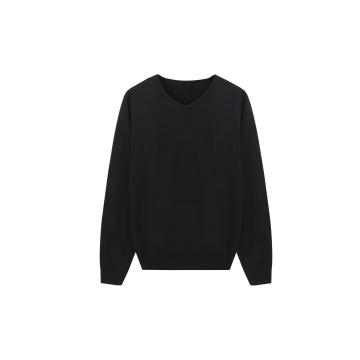 Pullover da uomo con scollo a V in lana/acrilico di facile manutenzione