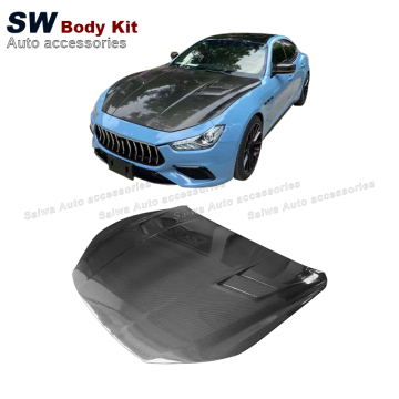 Ghibli Double Sided Carbon Fiber AC Style Hood for Maserati Ghibli Engine Upgrade