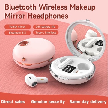 Makeup Mirror Headset Touch Control hörlurar och hörlurar