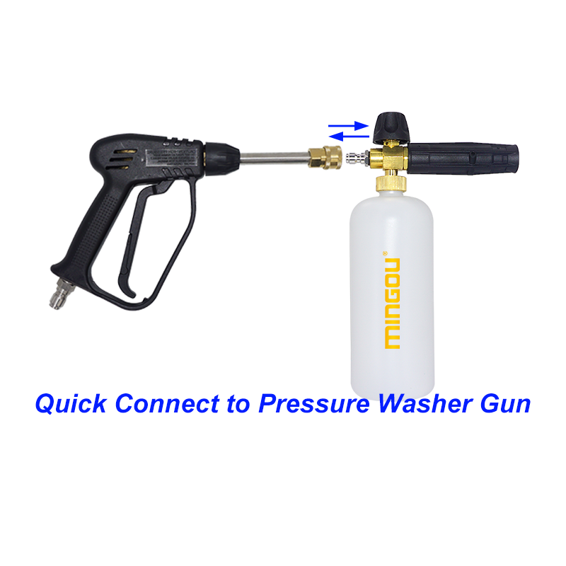 Laveuse de voiture Générateur de mousse de neige Lance avec différentes types adaptateurs de filetage masculin Soap Gun Gasher avec pulvérisateur de buse réglable