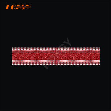 Crystal Strip Tailless Cheer Bow Heat Rhinestone Transfer