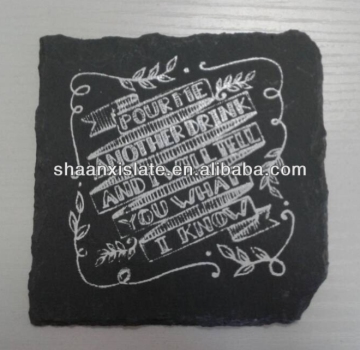 10x10cm very nice black printed slate coaster