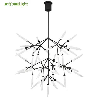 Modern Metal LED Spur Grande Chandelier for Living Room