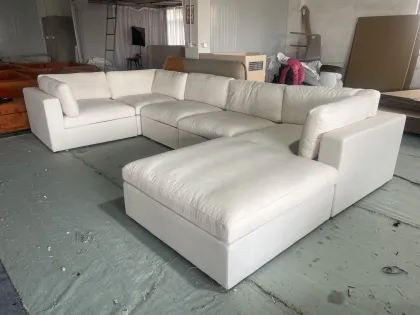 Modern Luxury White Down Cloud Sofa Bed