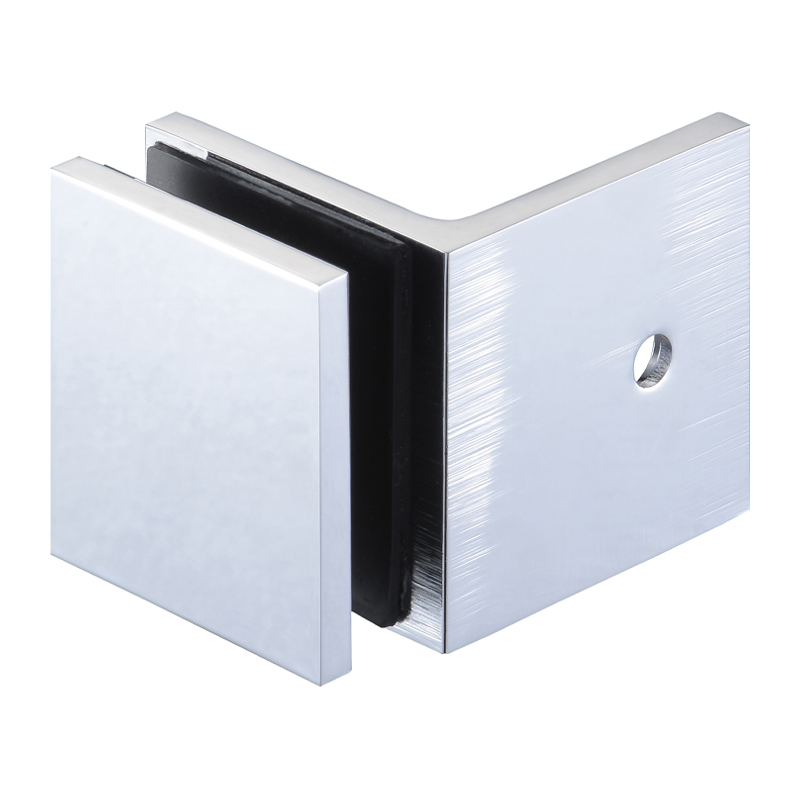 Glass door hinge for hotel bathroom