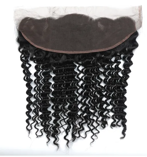 Real Vietenamese hd Virgin Human Cuticle Aligned Deep Wave Hair 13x4 Pre Plucked Deep Wave Swiss Lace Frontal With Baby Hair