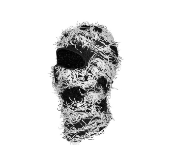 Custom Pink Camouflage Balaclava with Distressed Design and Full Face Coverage