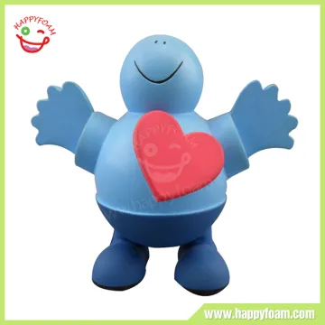 PU Stress Shape Customized Colorful Man with Red Heart Stress Ball for Promotional Products