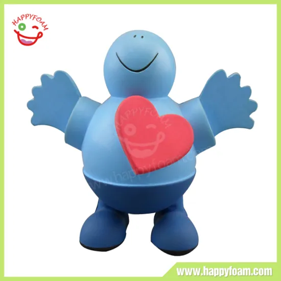PU Stress Shape Customized Colorful Man with Red Heart Stress Ball for Promotional Products