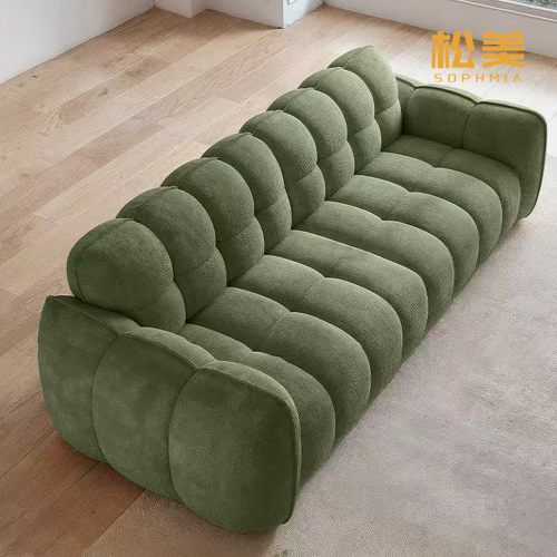 Оливково-зеленый диван-букле с тафтингом Channel