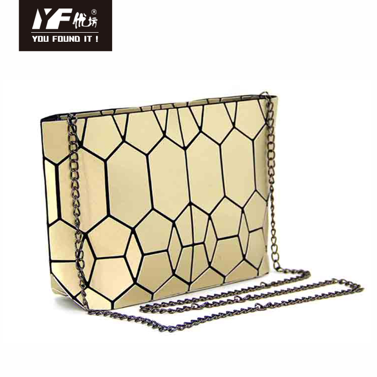 Geometric PU leather shopping ladies chain bag