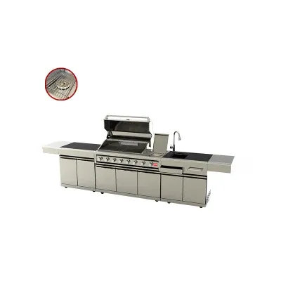 Large Gas BBQ Grill Stainless Steel Outdoor Kitchen Cabinets with Side Burner