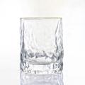 hammered crystal whisky glasses with gold rim