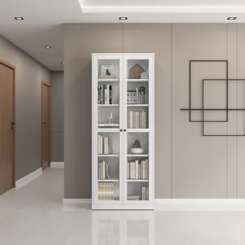 Factory Supply: Steel File Cabinets with Glass Doors and Metal Storage Bookcases