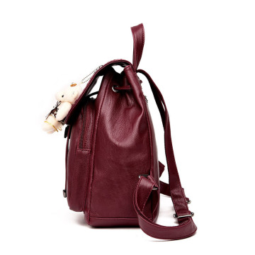 Mulit-function travel leather double shoulder lady bags