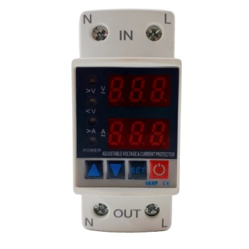 IP20 40A Adjustable Voltage and Current Protector for AC230-300V with Over-Voltage and Under-Voltage Protection - CE and ROHS Certified NP2-VA