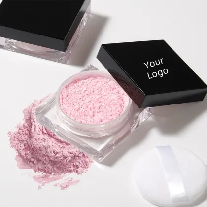 Transparent Pink Setting Loose Powder - Mineral Sunscreen Waterproof Matte Powder for Face
