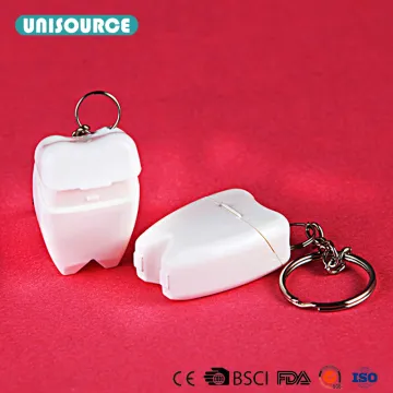 12yards Tooth Shape Keychain Hanging Dental Floss