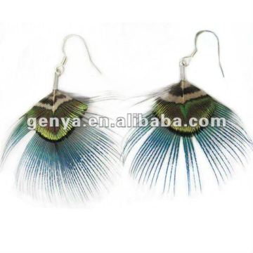 Fashion real peacock earrings feather earrings india feather earrings