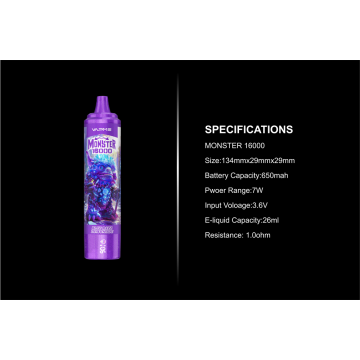 Wholesale Vapme Monster 16000 Puffs Disposable Vape Price