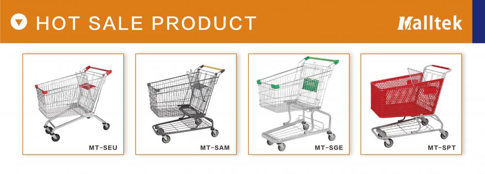 Zinc With Powder Coating Asian Supermarket Trolley