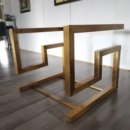 S Shape Gold Stainless Steel Frame Luxury Upholstered Accent Chair