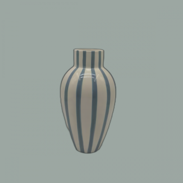 Green Striped Tall Vase