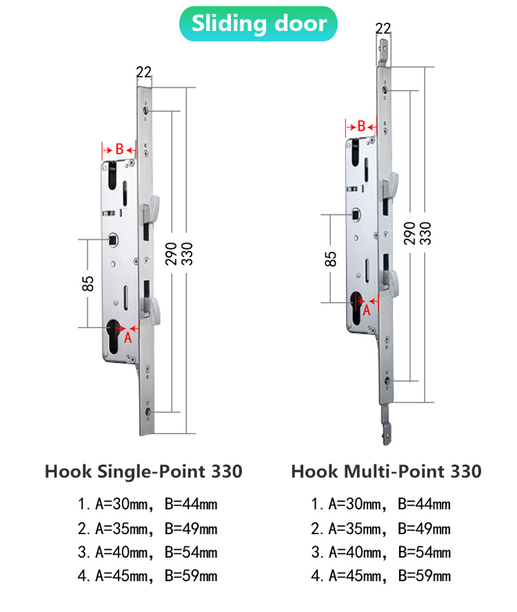 SUS304 Smart Door Lock Size