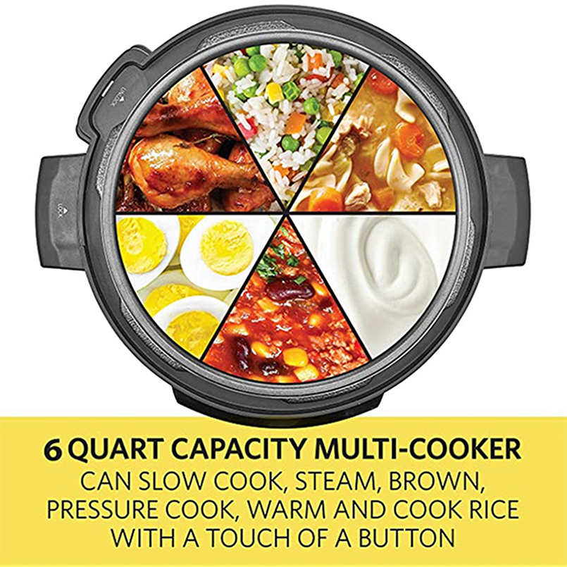 Electric pressure cooker 5/6/8 liters reduces cooking time