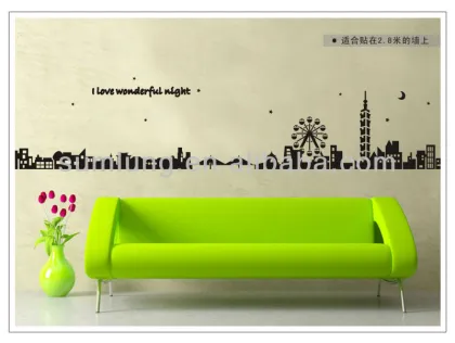 "Urban Silhouette" PVC Wall Stickers, Removable Wall Stickers 1/3