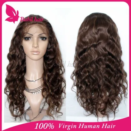 Charming Body Wave Finest Swiss brazilian hair full lace wig with baby hair