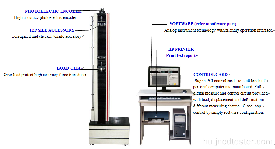 5KN PC vezérlő elektronikus univerzális tesztelő gép