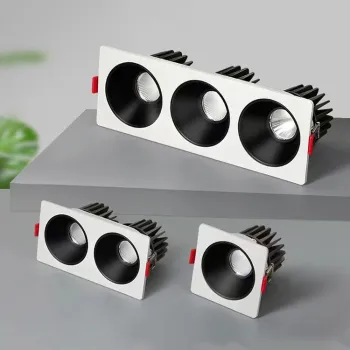 Commercial Anti-Glare Double Hole LED Downlight - 7W to 24W Aluminum Ceiling Light