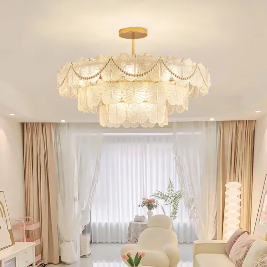 French Style Chandelier Glass Lamps, Guangdong Chandelier Pendant Light, Simple Modern Design for Luxury Restaurants