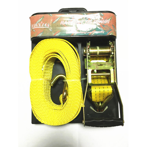 Packaged Ratchet Tie Down Yellow Lashing Belt with 4540KGS