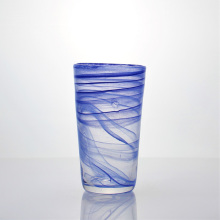 Sublimation Blue Colored Cloudy Pinto Drinking Glass Cup