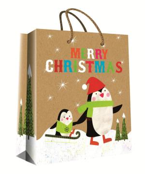 CHRISTMAS SERIES KRAFT GIFTBAG37-0