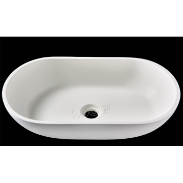 Wall-mounted wash basin WB0017-matte white-540x338x118mm-solid surface