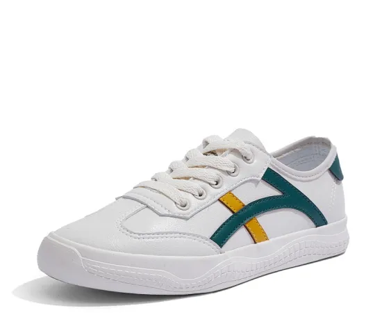 2021 white lady shoes side colorful strap design