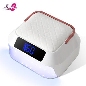 2024 Desain Baru: 218W 2-in-1 Lamp Kaku Pengering-Lampu Kuku Portabel, Isi Ulang &amp; Gel Nirkabel UV dengan Bantal Tangan