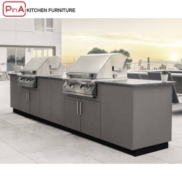 Pinai bbq logam aluminium stainless steel lemari dapur luar ruangan