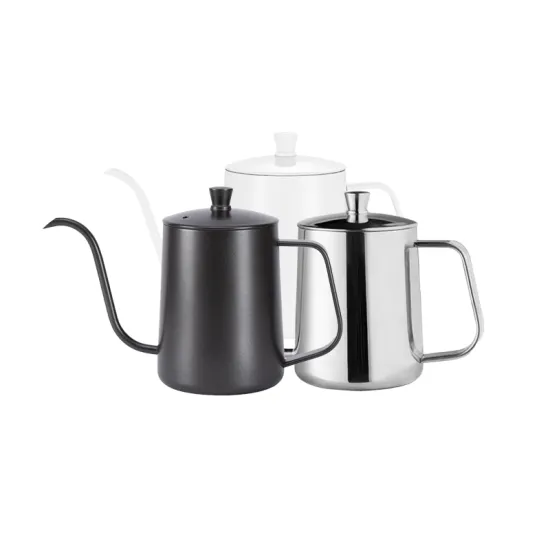 Hot Selling 304 Stainless Steel Coffee Kettle: Thickened Design, Comfortable Handle, 600ml Volume - Silver Metal Finish